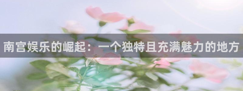 彩客网平台在线开户：南宫娱乐的崛起：一个独特且充满魅力的地方